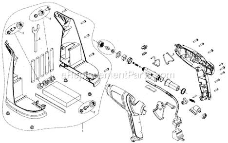 Page A Diagram and Parts List for GG500S Type 1 Black and Decker Glue Gun